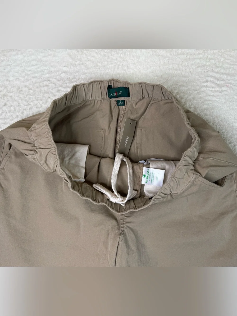 J. Crew Drawstring Pant in Stretch Cotton Blend Pants Khaki Men's Small CK691 - Picture 5 of 12